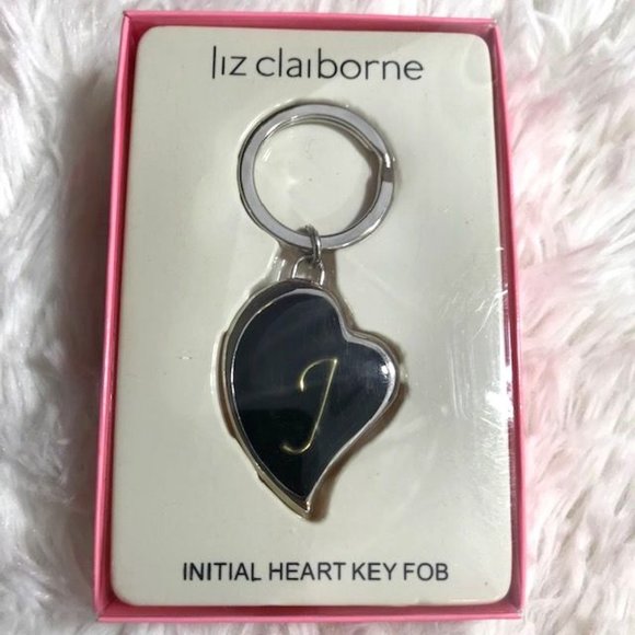 NWOT Liz Claiborne 'J' Initial Mirror Locket Key Fob - Picture 1 of 7